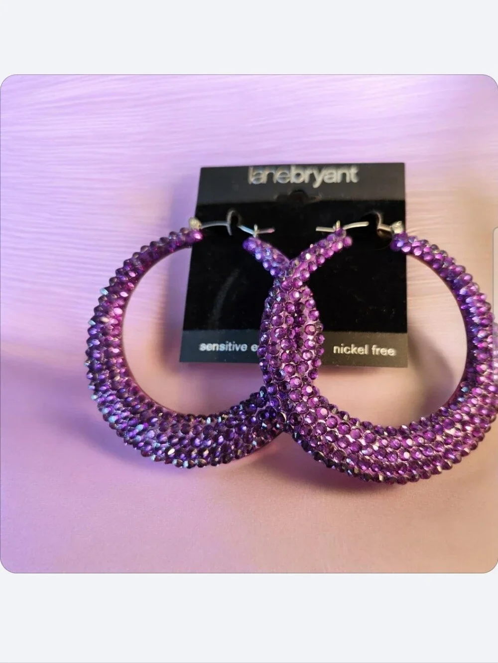 Lane Bryant Sparkling Purple Hoops ■ Final Price